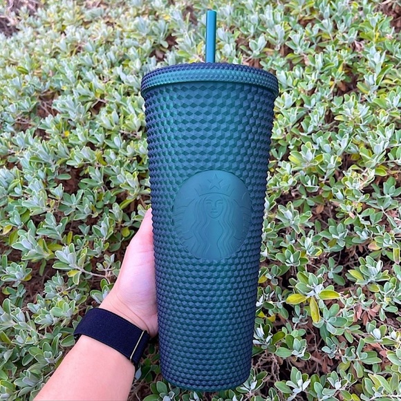 ❌LAST SET❌💚Starbucks Dark Green Jelly Studded cold cup 2022 tumbler set💚 - Picture 4 of 5
